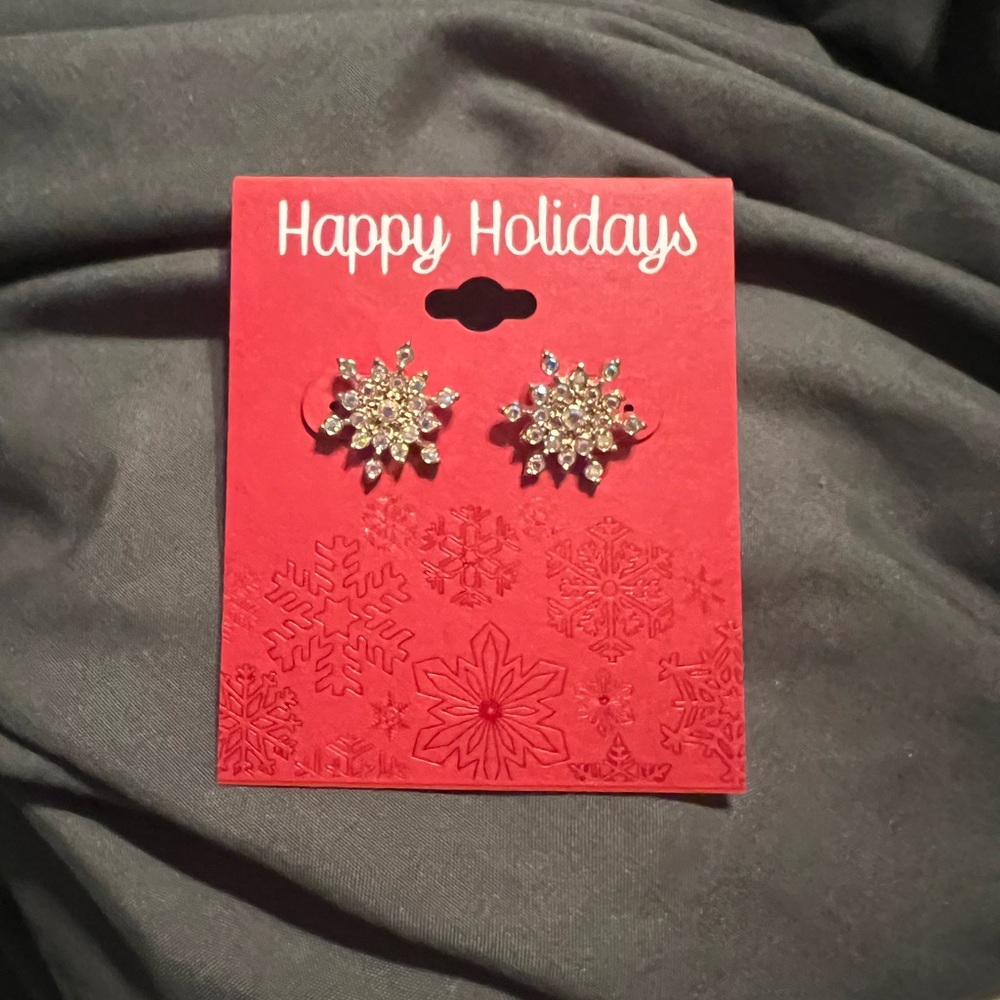 Gold and Silver Snowflake Earrings